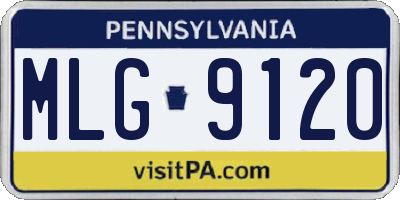 PA license plate MLG9120