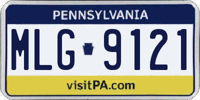 PA license plate MLG9121