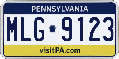 PA license plate MLG9123