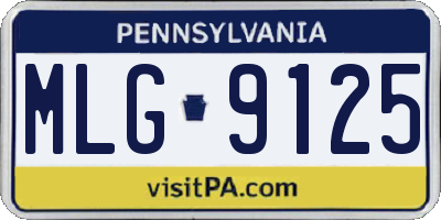 PA license plate MLG9125