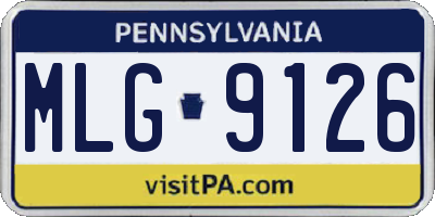 PA license plate MLG9126
