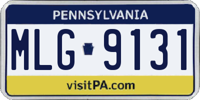 PA license plate MLG9131