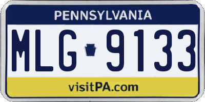 PA license plate MLG9133