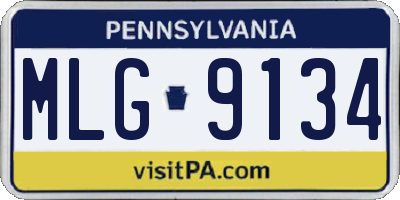 PA license plate MLG9134
