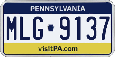 PA license plate MLG9137