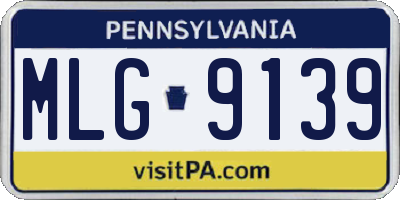 PA license plate MLG9139