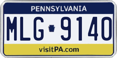 PA license plate MLG9140