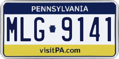 PA license plate MLG9141