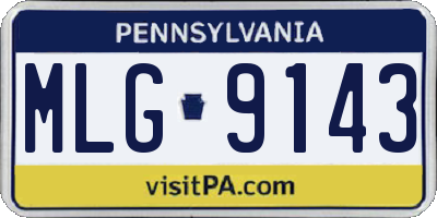 PA license plate MLG9143
