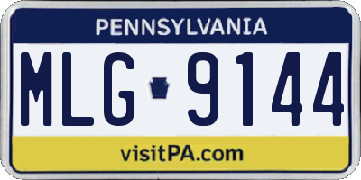 PA license plate MLG9144