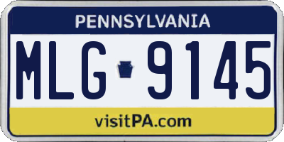 PA license plate MLG9145