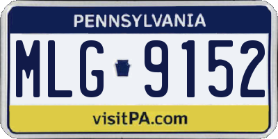 PA license plate MLG9152