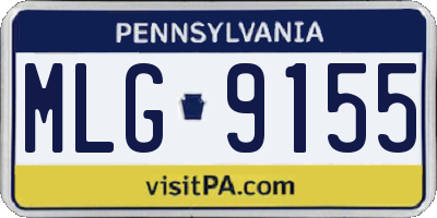 PA license plate MLG9155