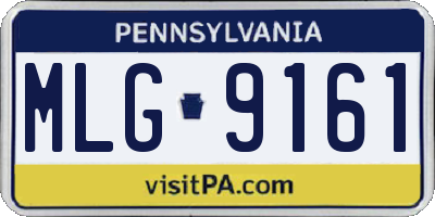 PA license plate MLG9161