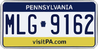 PA license plate MLG9162