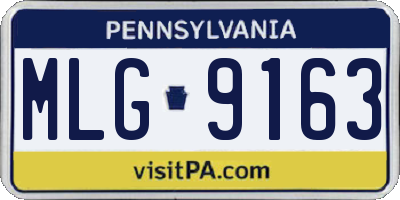 PA license plate MLG9163