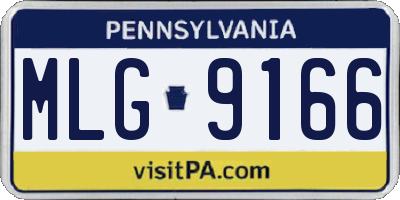 PA license plate MLG9166