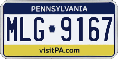 PA license plate MLG9167