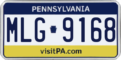 PA license plate MLG9168