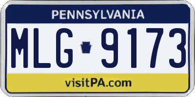 PA license plate MLG9173