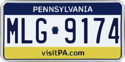 PA license plate MLG9174