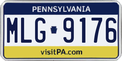 PA license plate MLG9176