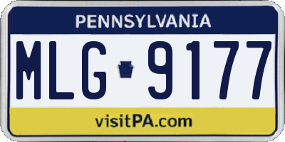 PA license plate MLG9177