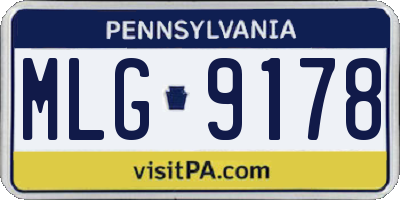 PA license plate MLG9178