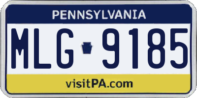 PA license plate MLG9185