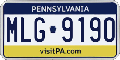 PA license plate MLG9190