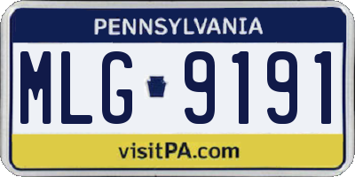 PA license plate MLG9191