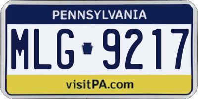 PA license plate MLG9217