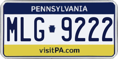 PA license plate MLG9222