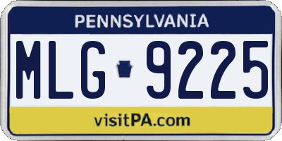 PA license plate MLG9225