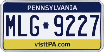 PA license plate MLG9227