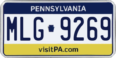 PA license plate MLG9269
