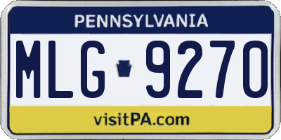 PA license plate MLG9270