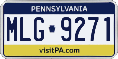 PA license plate MLG9271