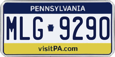 PA license plate MLG9290