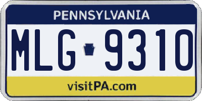 PA license plate MLG9310