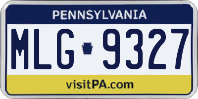 PA license plate MLG9327