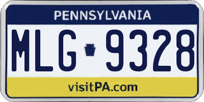 PA license plate MLG9328