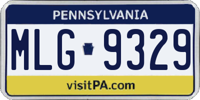 PA license plate MLG9329