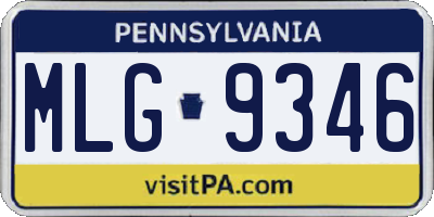 PA license plate MLG9346