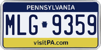 PA license plate MLG9359