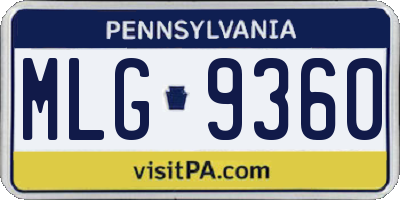PA license plate MLG9360