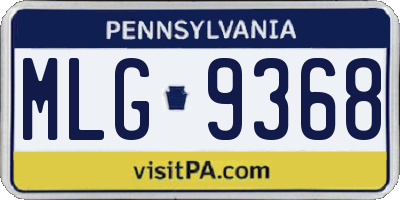 PA license plate MLG9368
