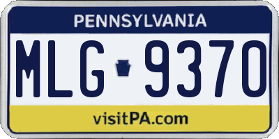 PA license plate MLG9370