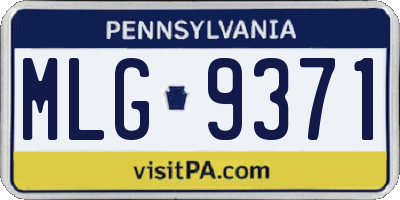 PA license plate MLG9371