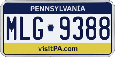 PA license plate MLG9388